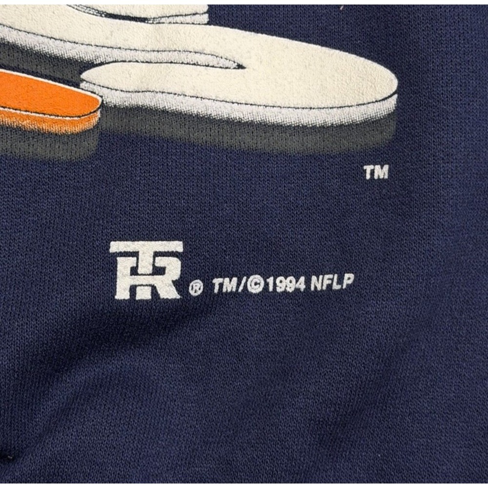 RARE 1994 NFL Chicago Bears 3D Drip Graphic Team Rated Tag Navy Blue Mens Size L - Picture 4 of 7